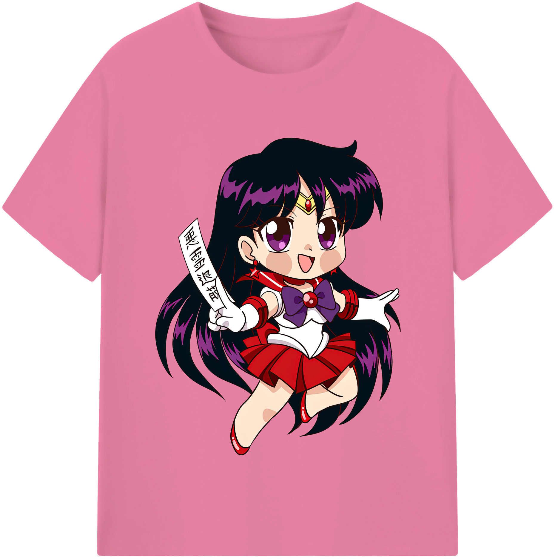 （画像用） 美少女戦士セーラームーン 火野レイ ひの レイ Sailor Moon Hino Rei （セーラーマーズ,Sailor Mars） 綿100％半袖Tシャツ（フロントプリント）